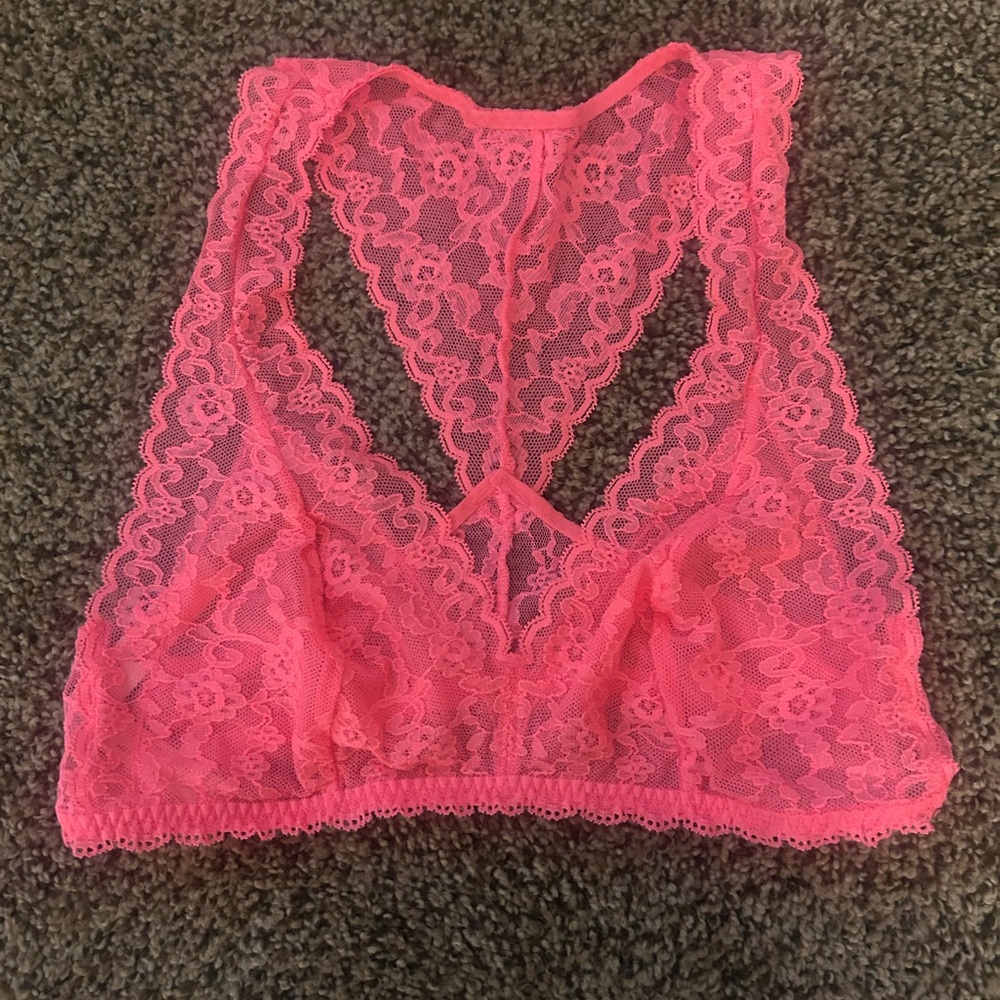 Victoria's Secret Neon Pink Lace Bralette